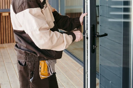 Cleaning And Polishing Glass Door Installation in Sherwood Park